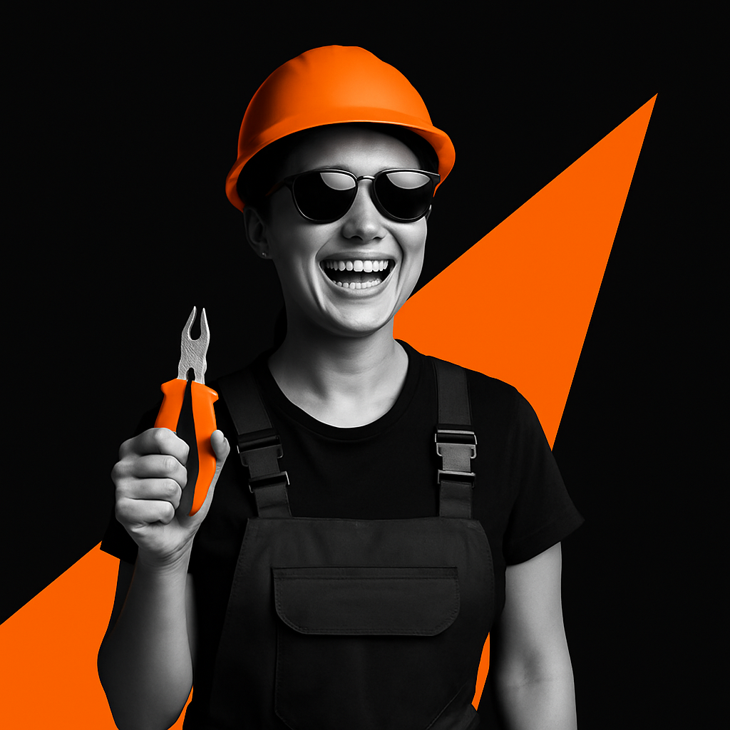 Professional using tools